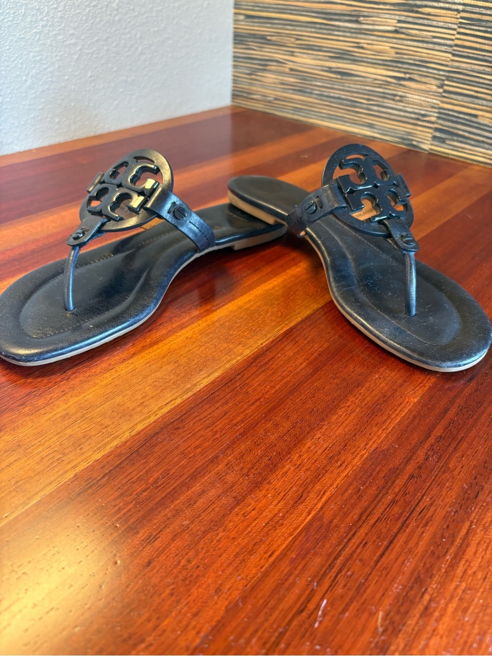 Tory Burch Bright Navy Miller Leather Sandals